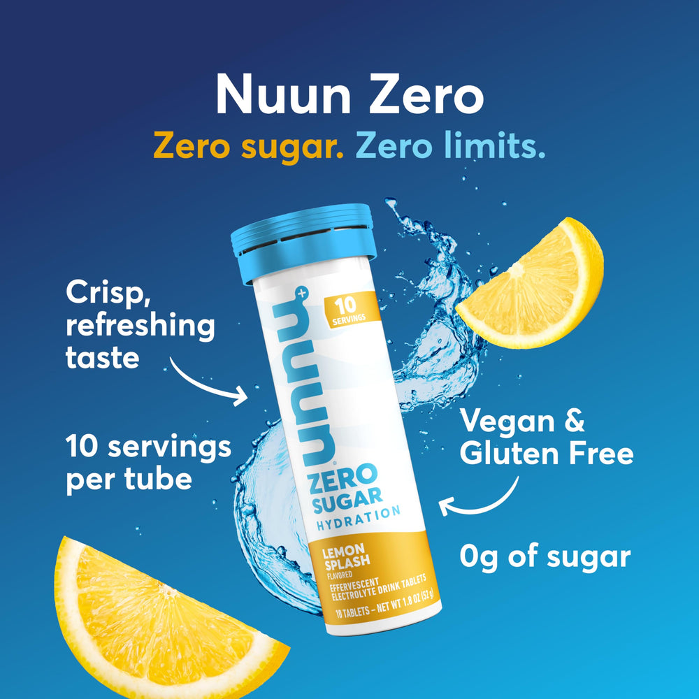 Close-up of Nuun tablet fizzing in water, demonstrating fast dissolution benefit