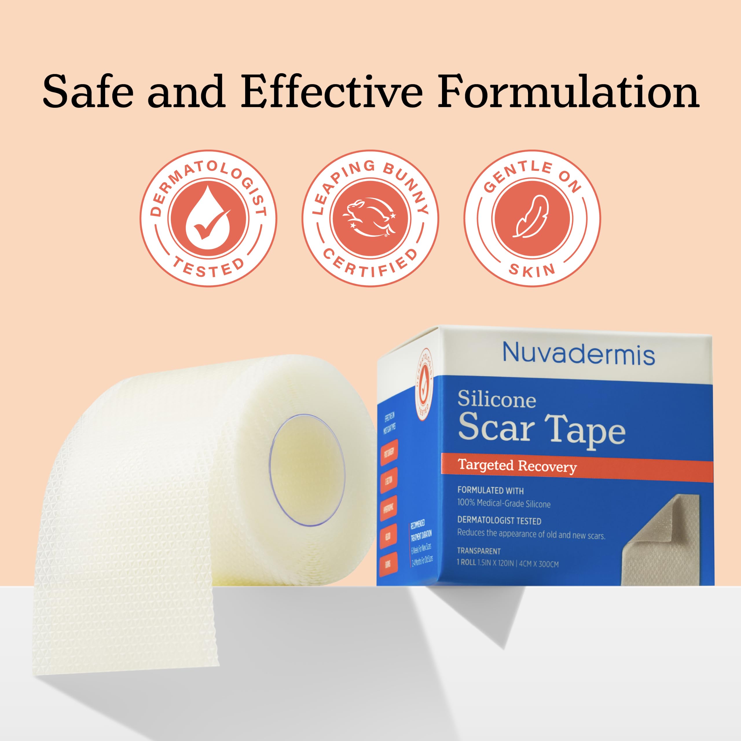 NUVADERMIS tape applied on C-section scar demonstrating discreet protection