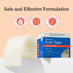 NUVADERMIS tape applied on C-section scar demonstrating discreet protection