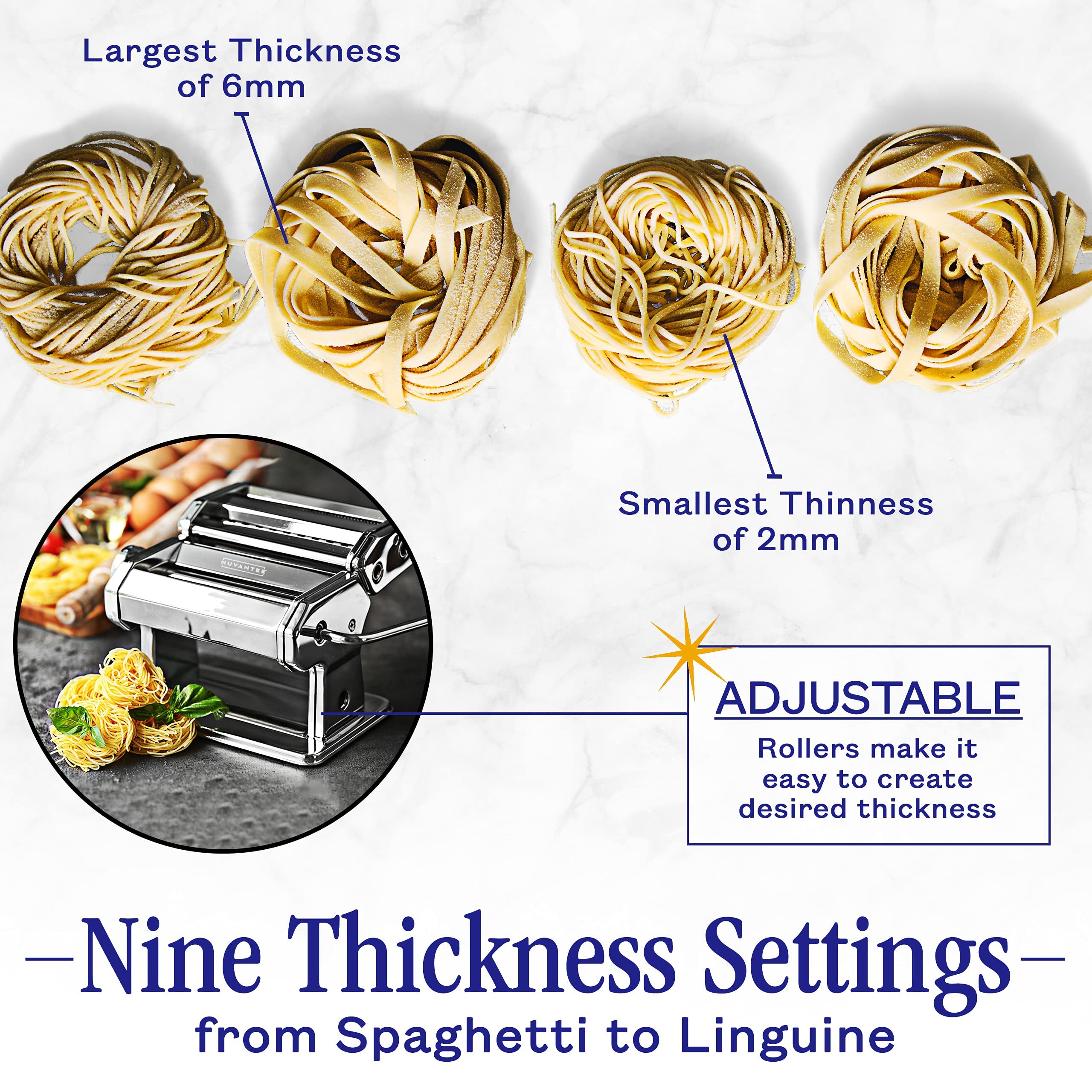 Nuvantee dual cutters detail for 2.0 mm and 6 mm noodle width options