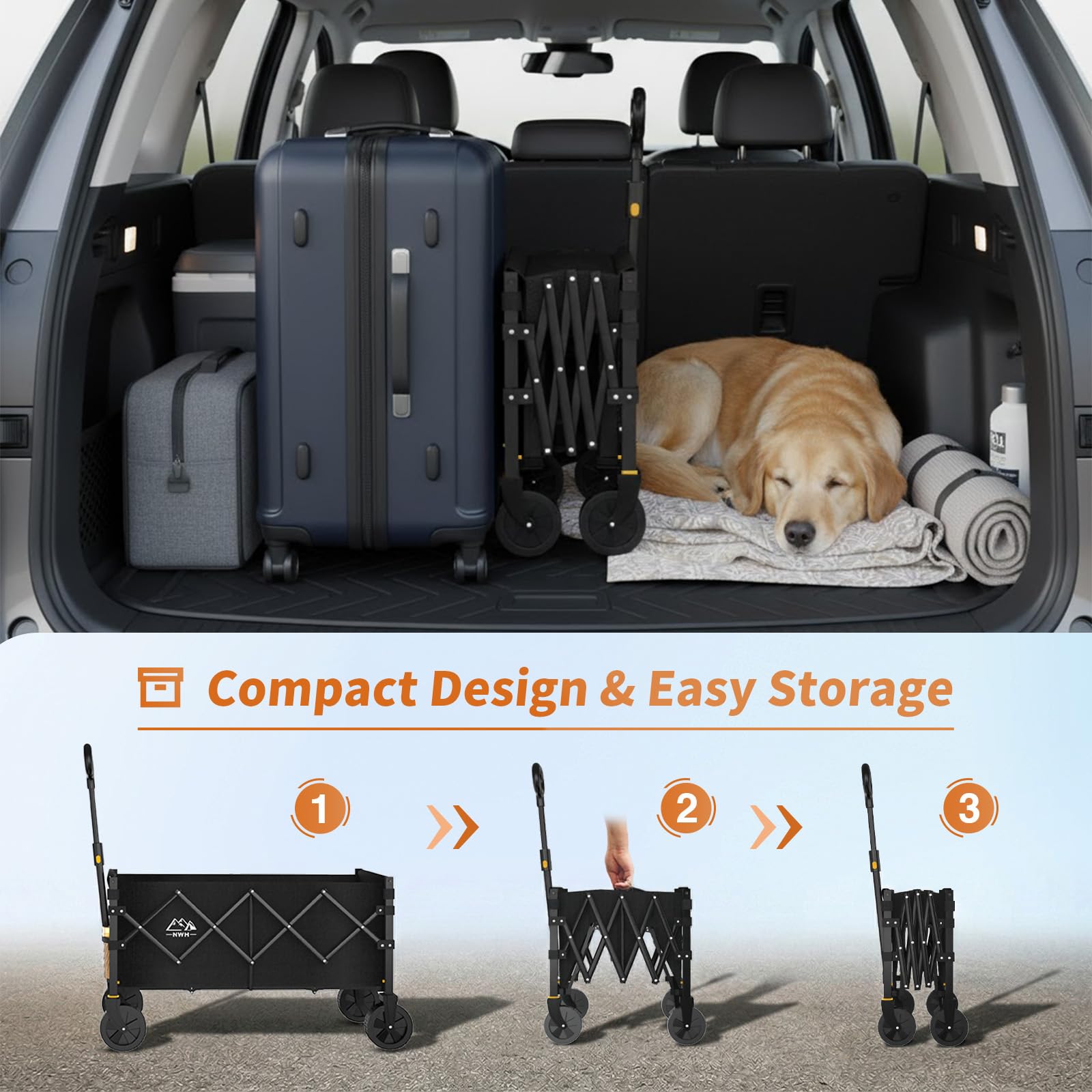 NWH beach lifestyle setup showing convenience for outdoor gear