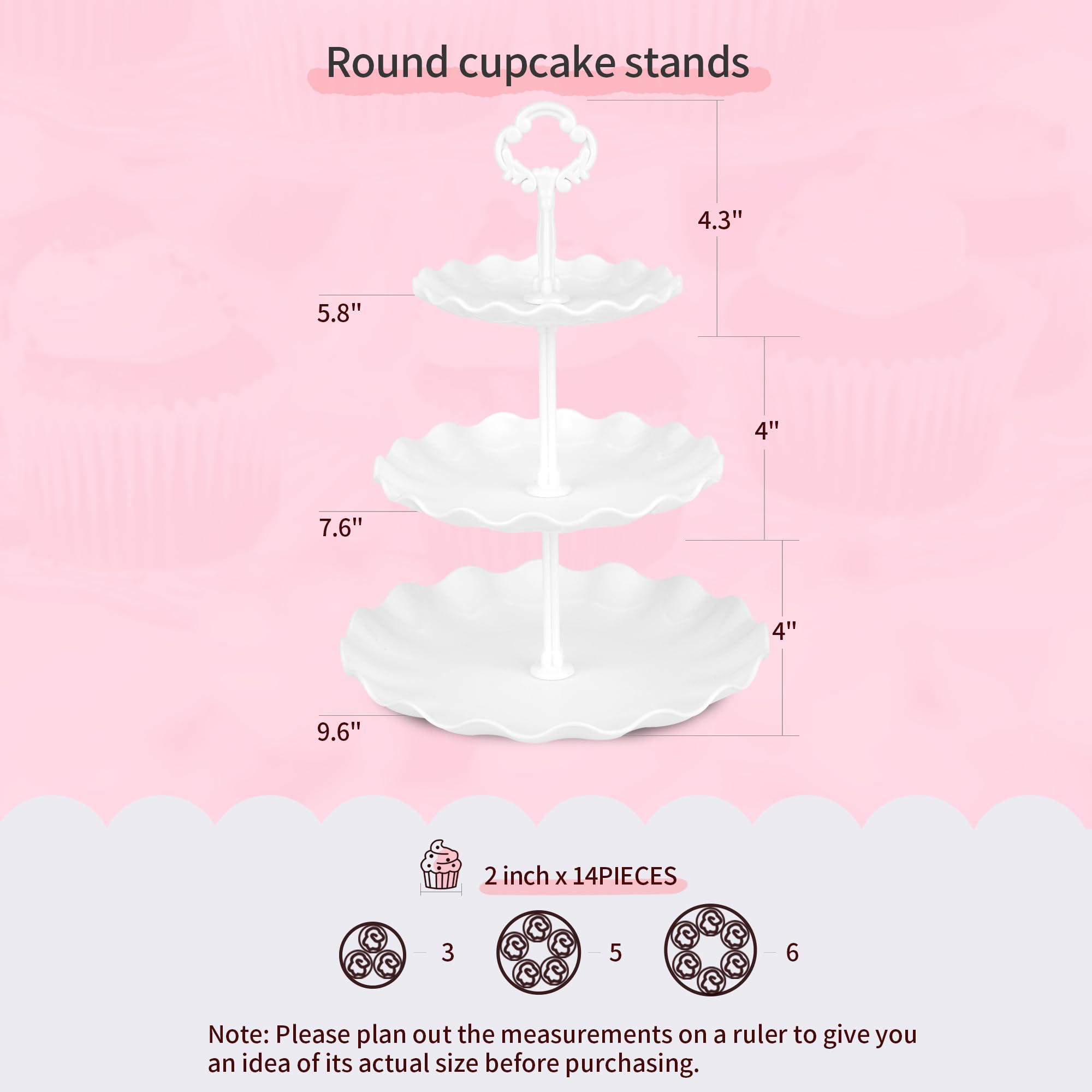 NWK close-up of extra-high struts on cupcake stand highlighting sturdy elevation benefit