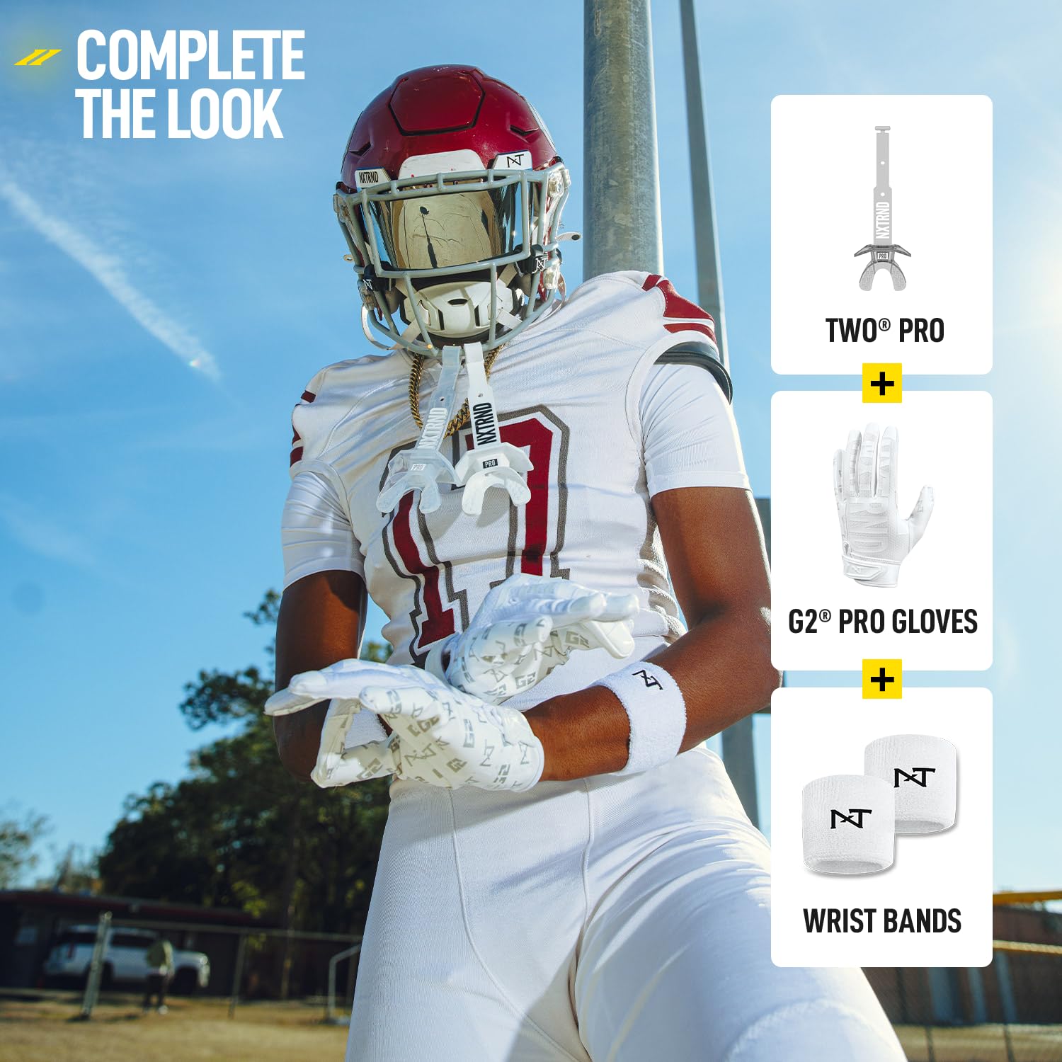 NXT NXTRND mouthguard beside ruler displaying size and easy fitting