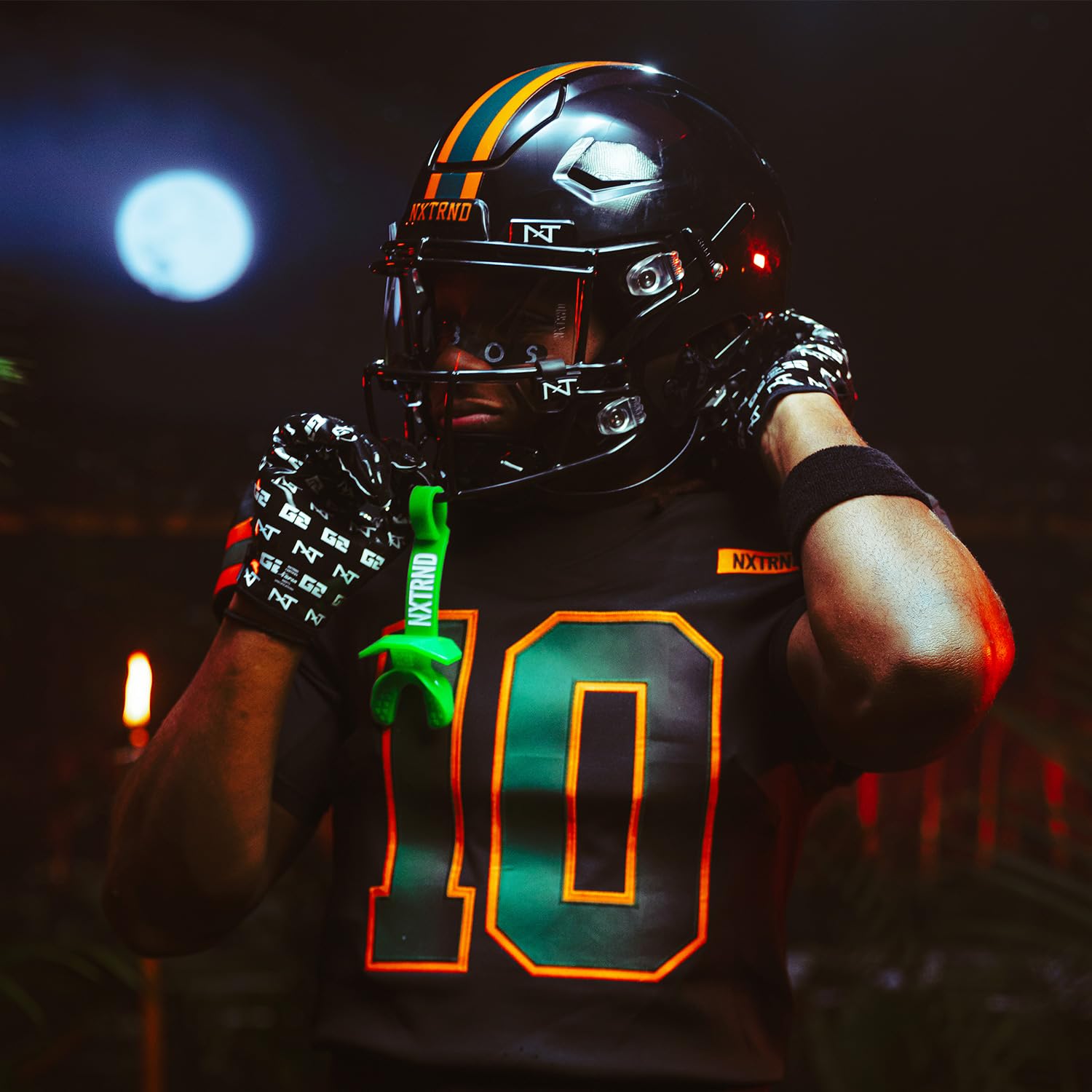 Nxtrnd mouthguard worn by player on field for comfort and performance