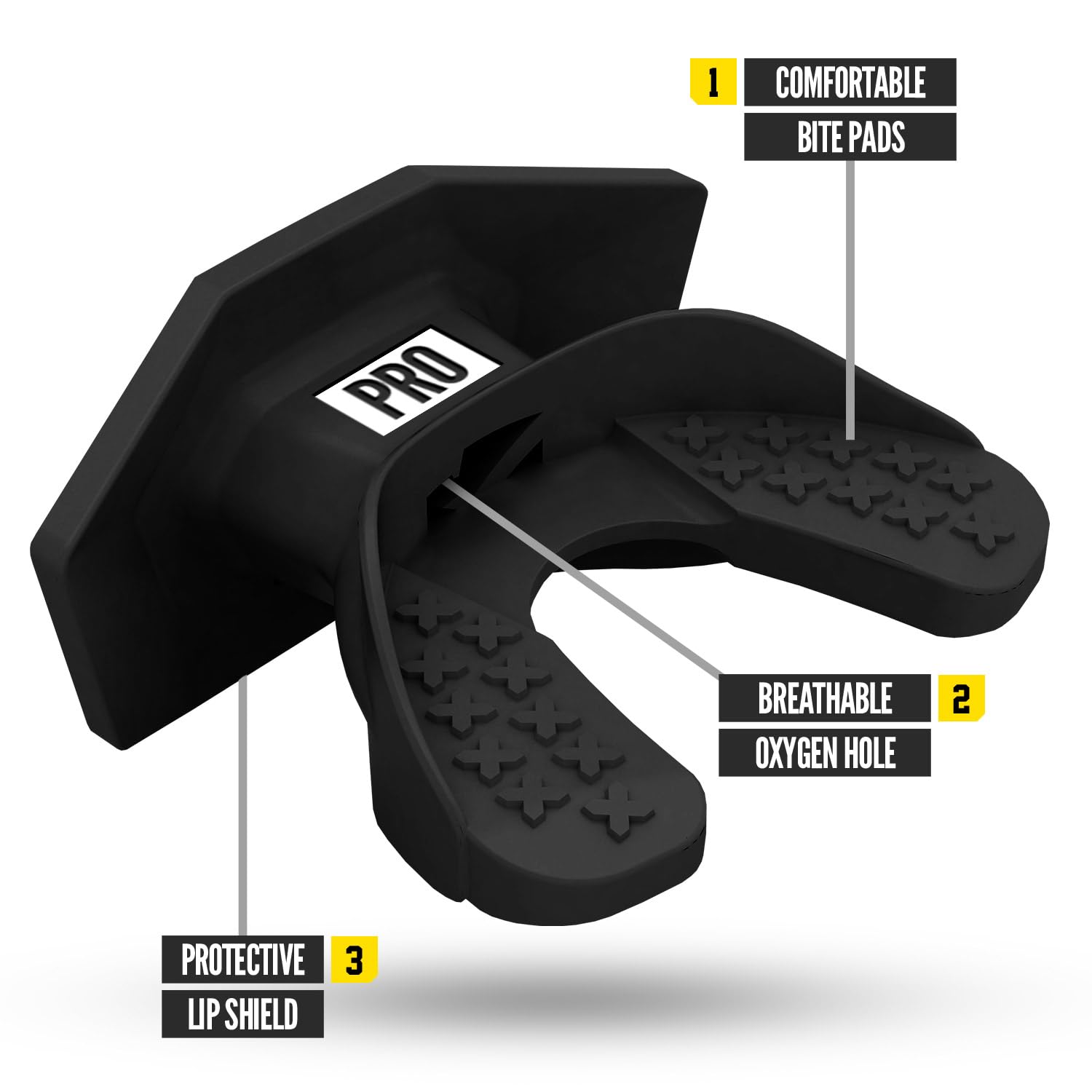 Nxtrnd close-up of cushioned bite pads showing comfort benefit