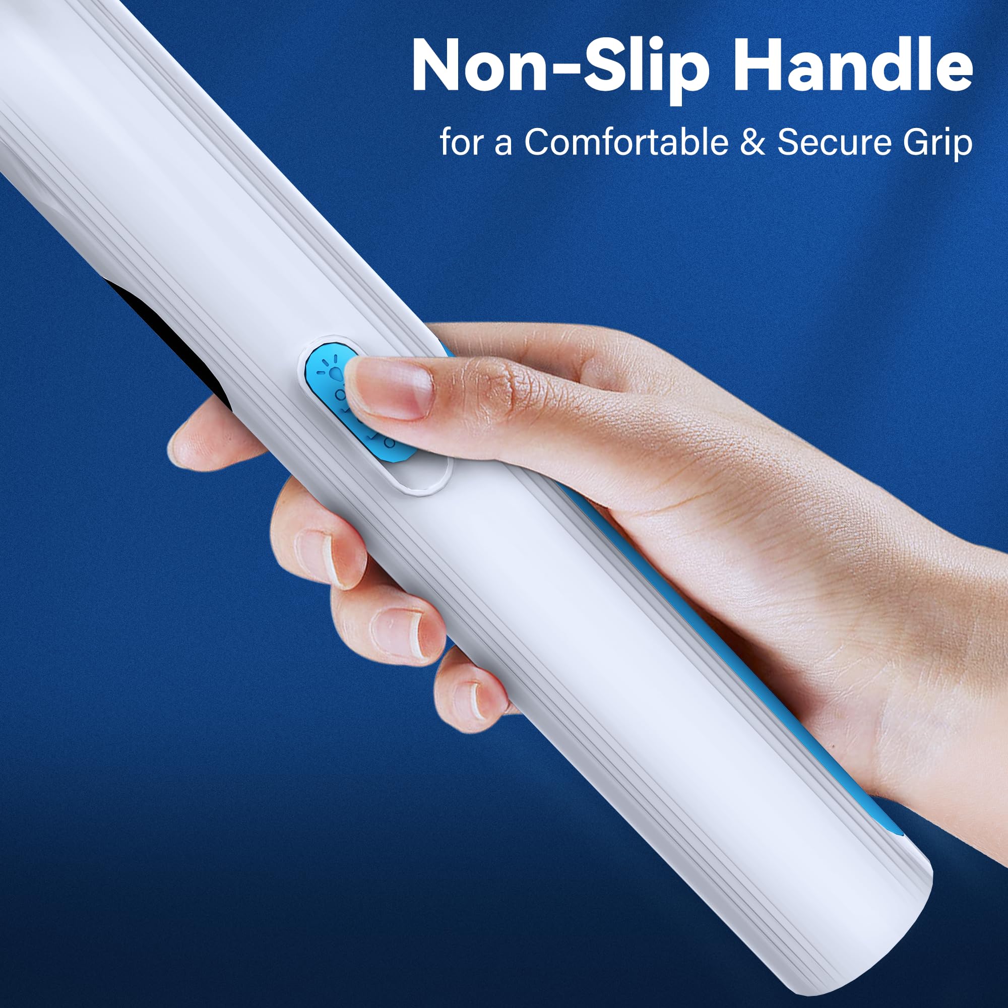 Nymrix next to a hand for scale to show lightweight portable convenience