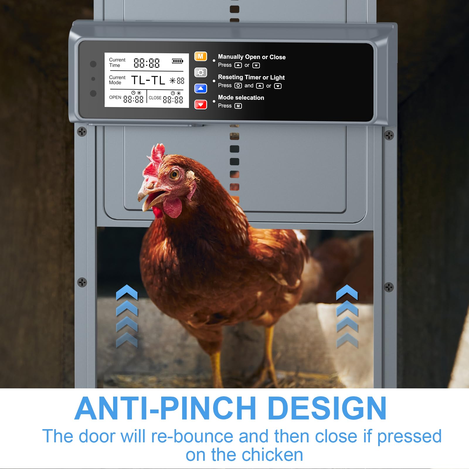 NyPots anti-pinch mechanism detail demonstrating safety and obstruction protection