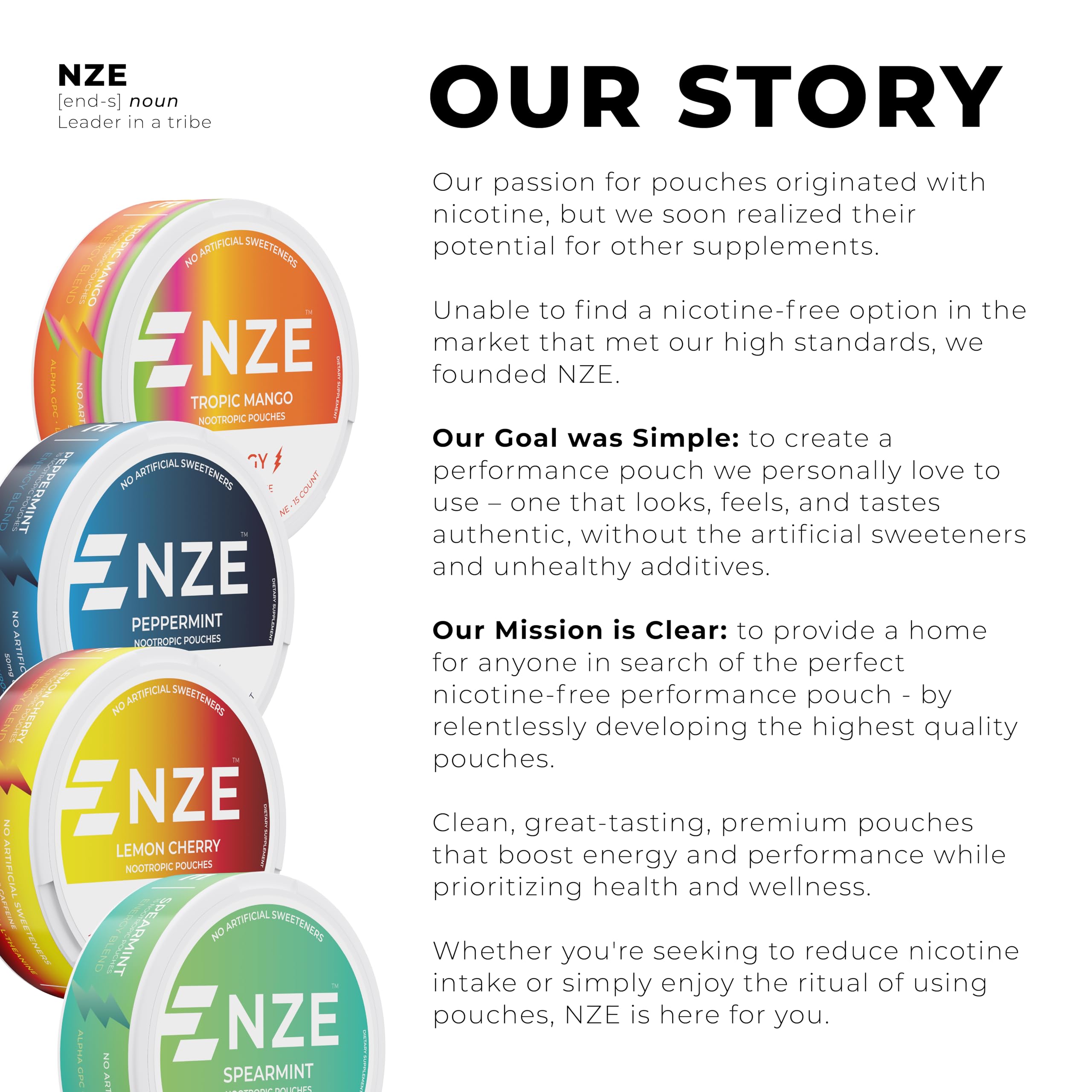 NZE spearmint ingredient display with Alpha GPC and L-Tyrosine focus