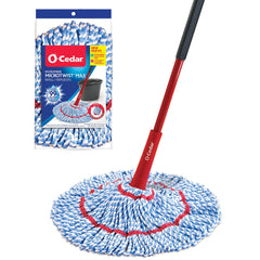O-Cedar front view of MicroTwist MAX mop showing full assembly and coverage