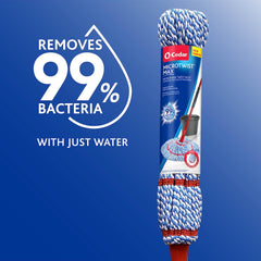 O-Cedar close-up of microfiber mop head showing dense strands for superior pickup