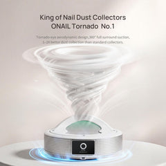 O NAIL top collection grille with tornado-style airflow capturing nail dust for efficient extraction