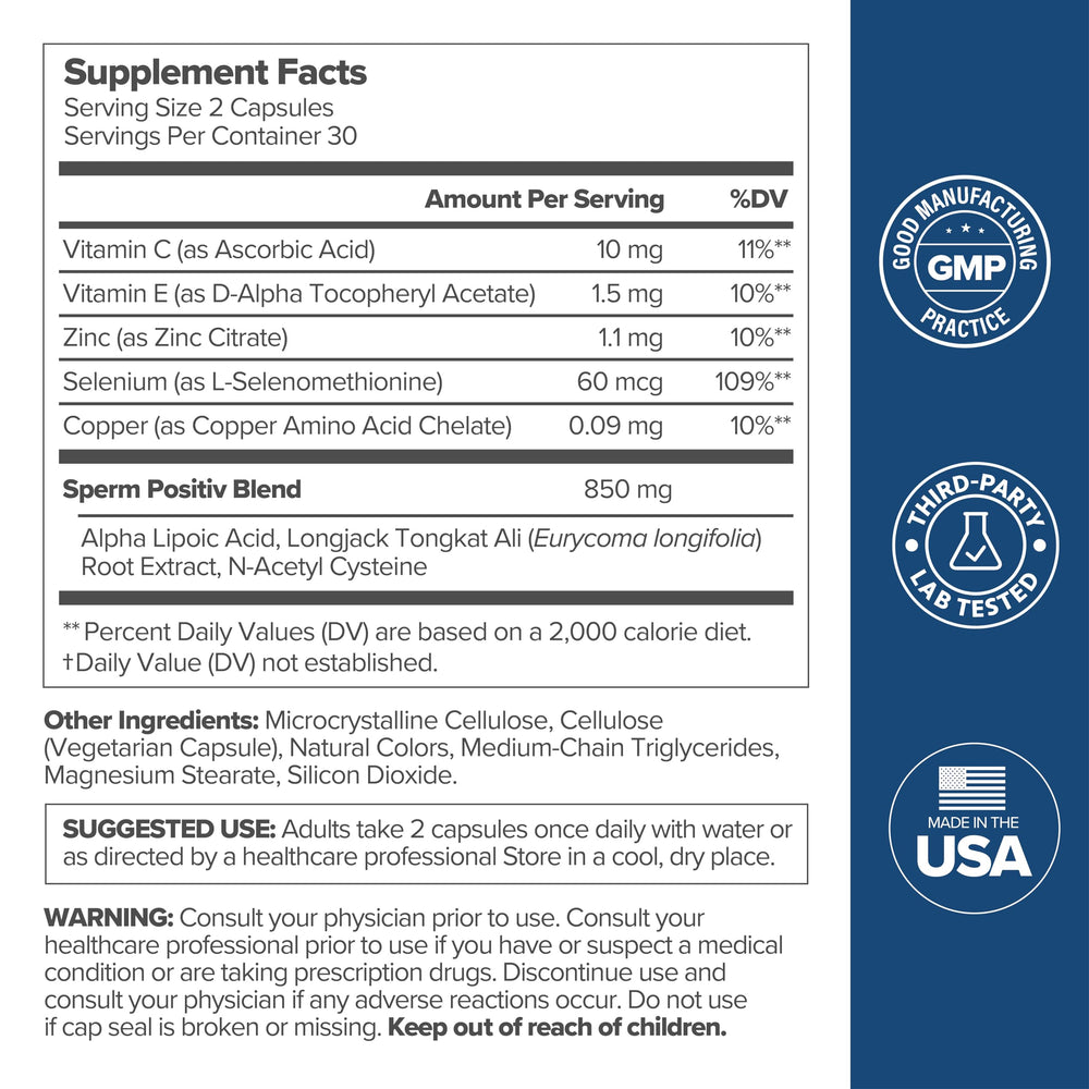 O Positiv PREGGO ingredient label emphasizing clinically studied components
