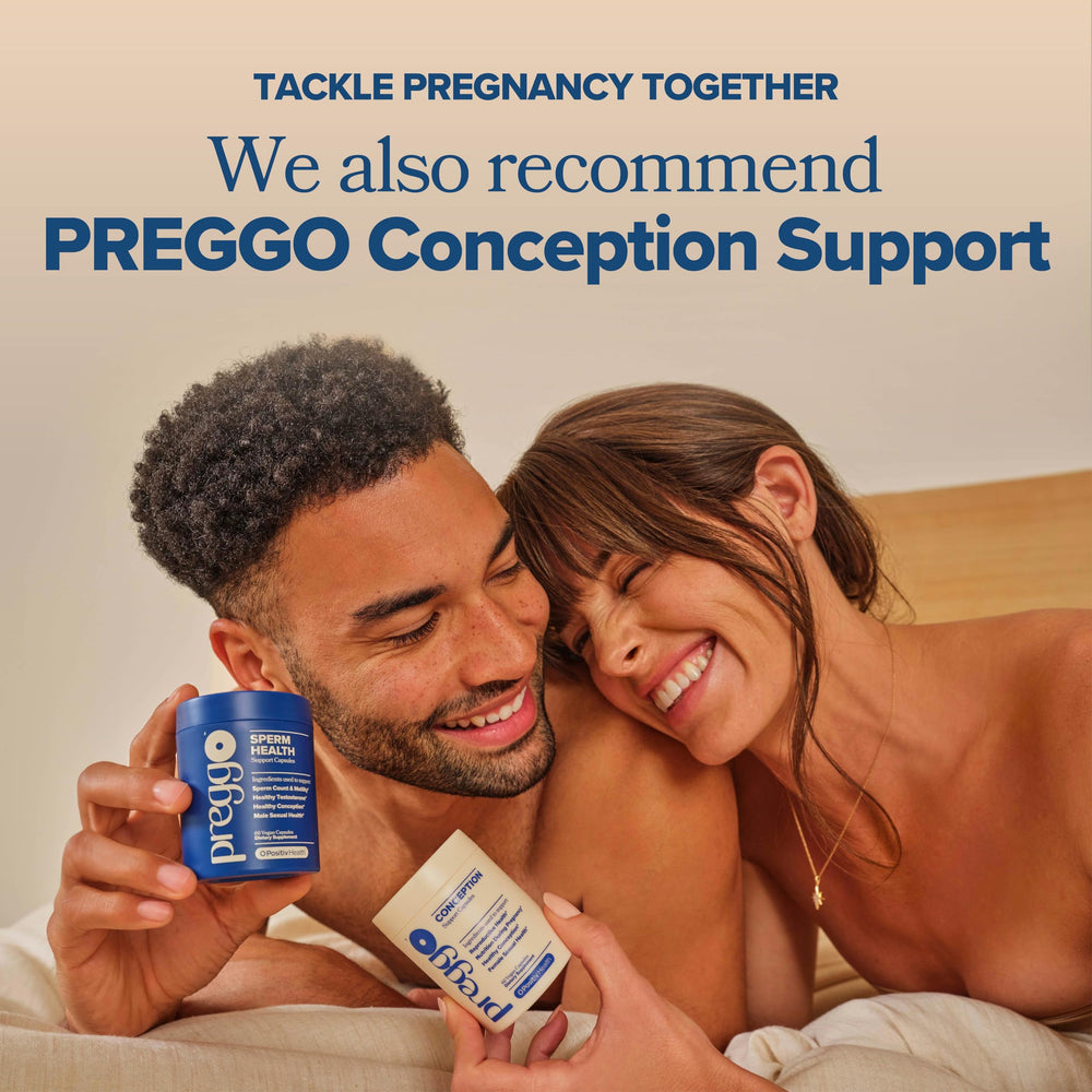 O Positiv PREGGO capsule next to a credit card showing compact size