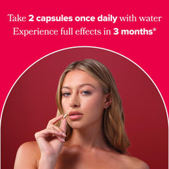 Hand holding O Positiv capsules to show size and daily-dosage convenience