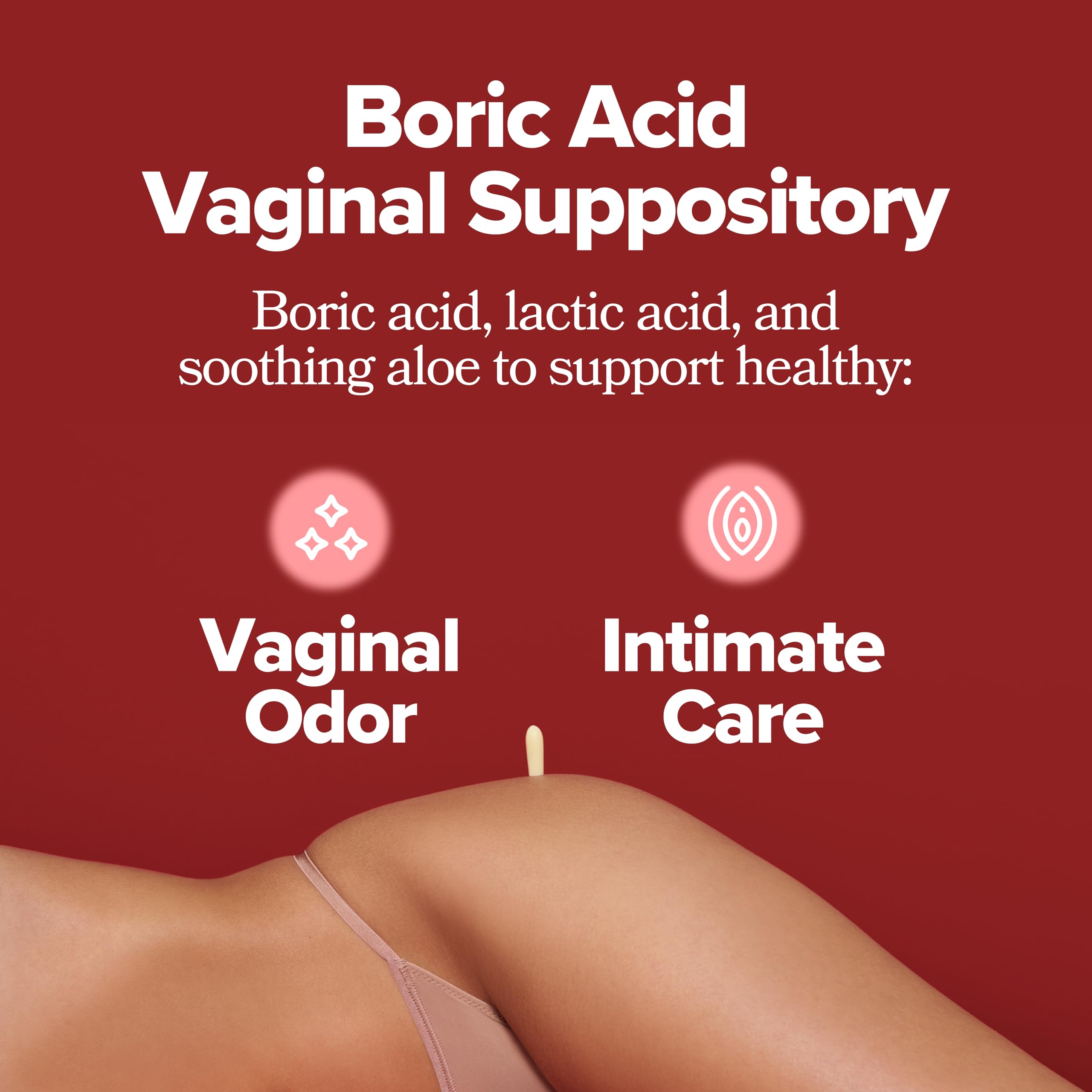 O Positiv individual suppository close-up highlighting smooth shape for easy insertion