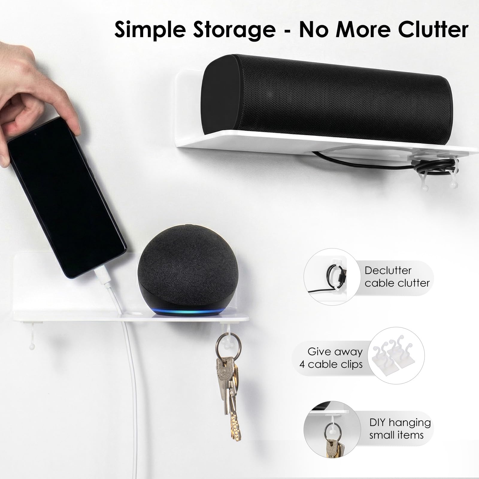 OAPRIRE adhesive tapes and included hardware displayed for easy installation benefit