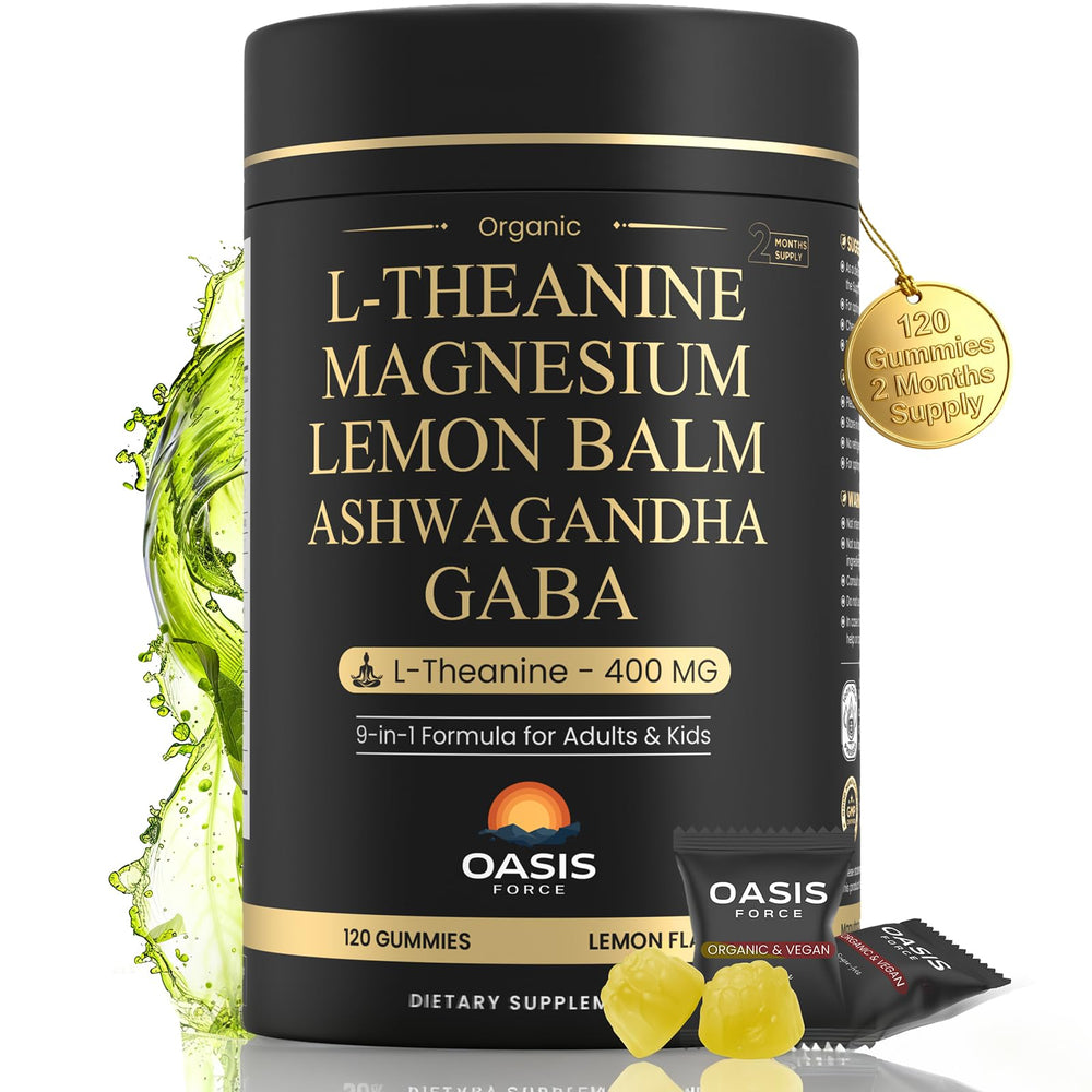 OASIS FORCE front packaging showing jar and lemon-flavored gummies for clear product ID