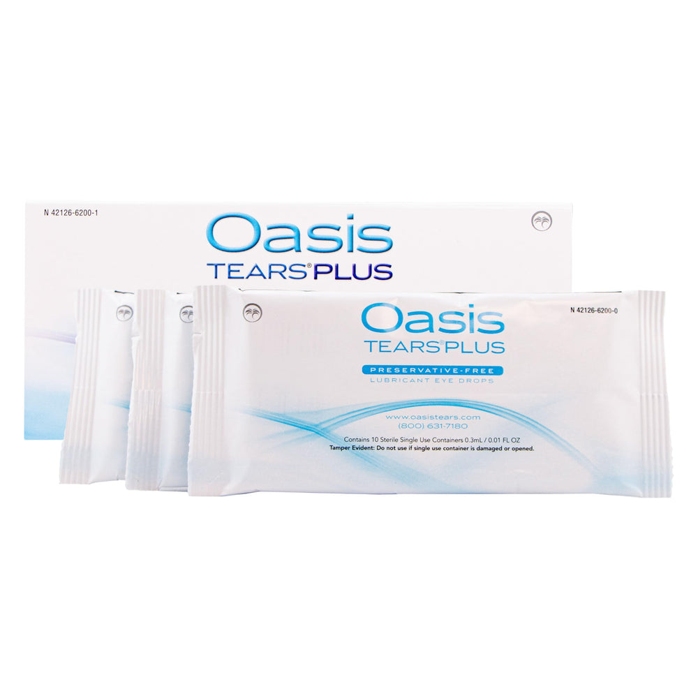 OASIS TEARS single vial close-up highlighting sterile single-use hygiene benefit