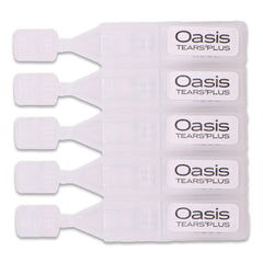 OASIS TEARS drop on fingertip emphasizing smooth texture and easy application