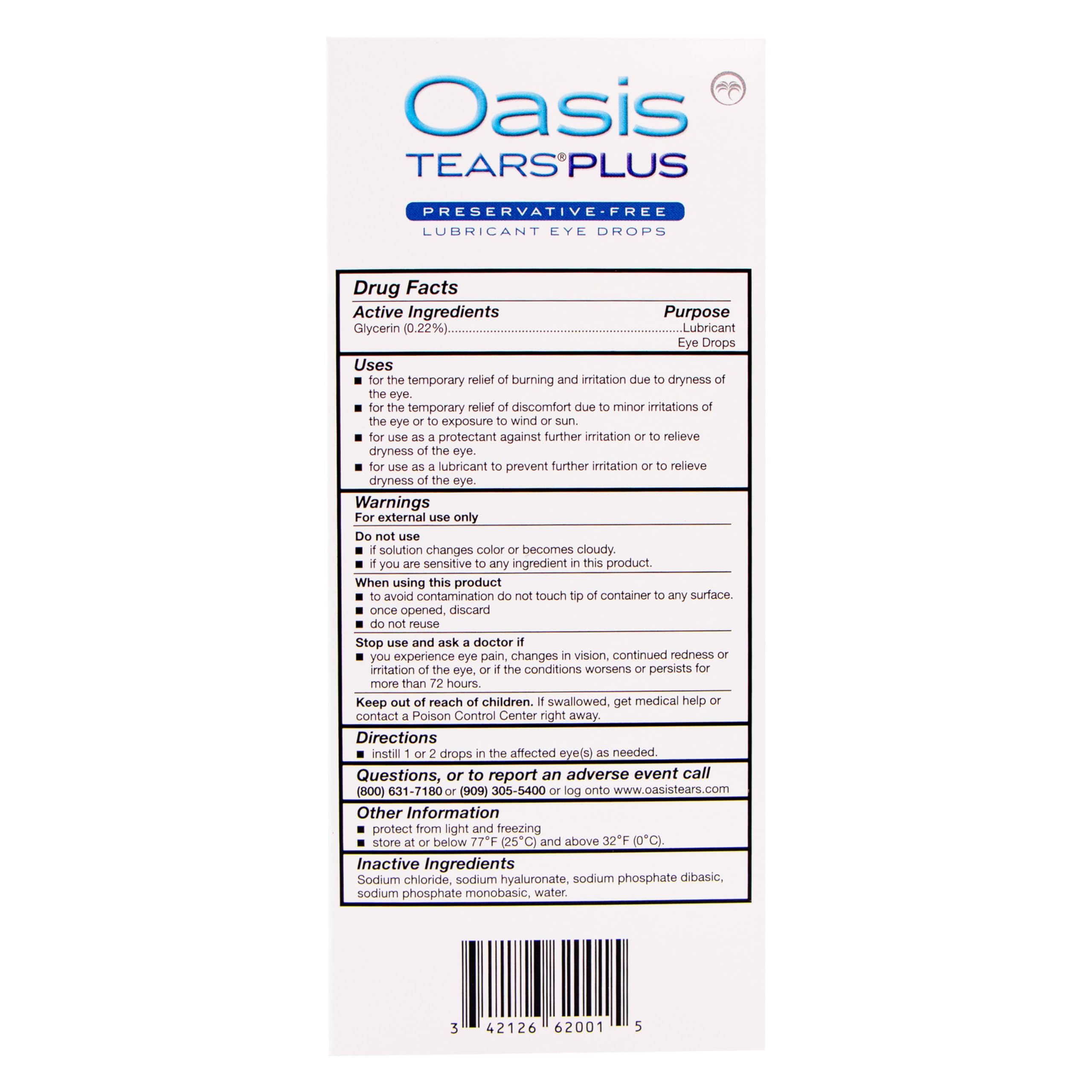 OASIS TEARS vials in hand showing compact size and travel-friendly convenience