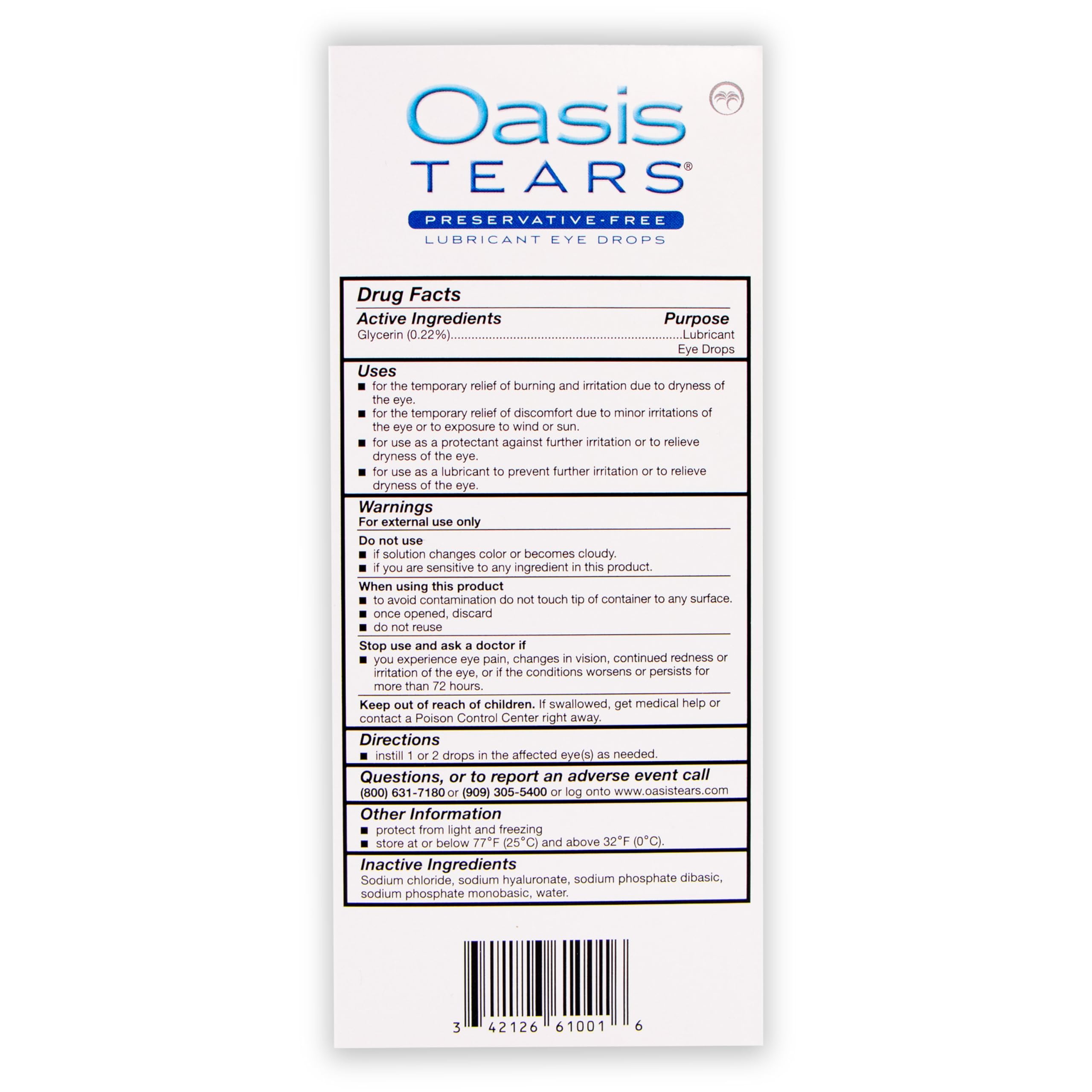 Oasis TEARS vial beside a coin for scale showing compact, travel-friendly size