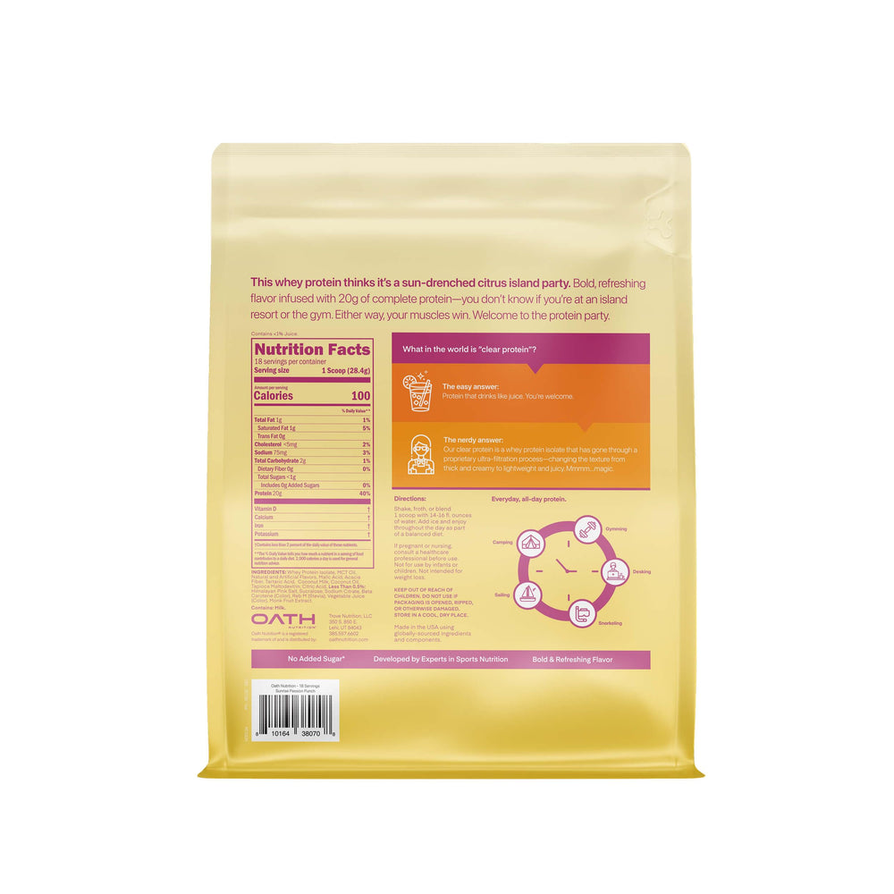 Oath Nutrition powder close-up highlighting fine texture and easy mixing