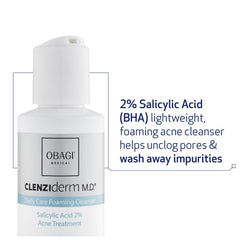 Obagi Medical pump top and label detail for easy dispensing benefit
