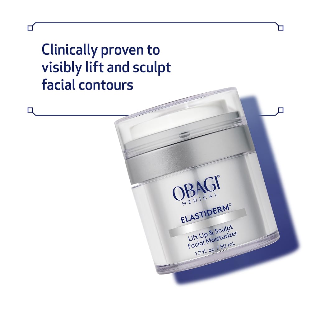 Obagi ELASTIderm jar open showing cream texture and hydration-rich formula for smoother skin