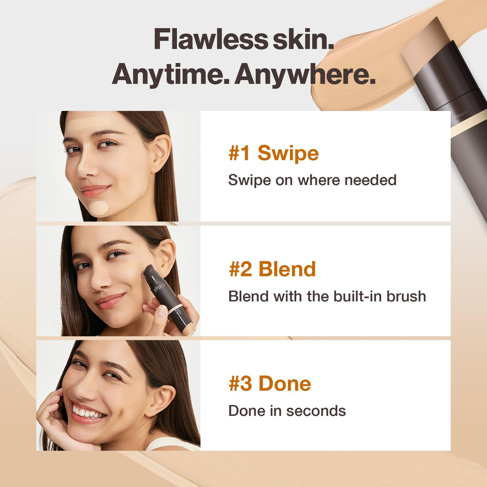 OBgE before and after split face demonstrating coverage and blur benefit