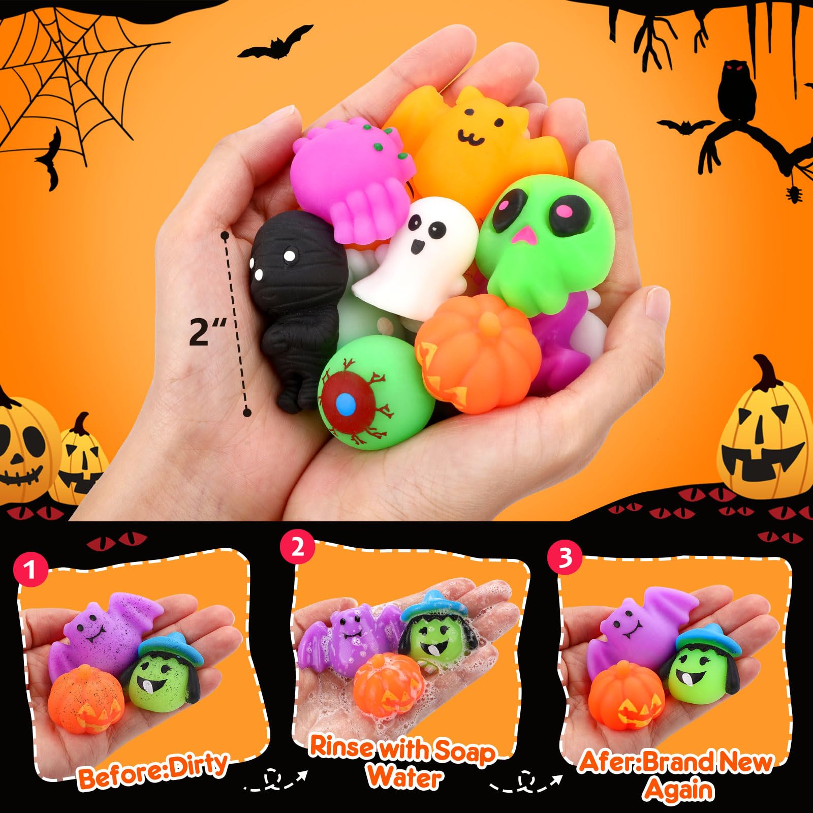 OCATO squishies inside treat bags at a party, enhancing festive decorations