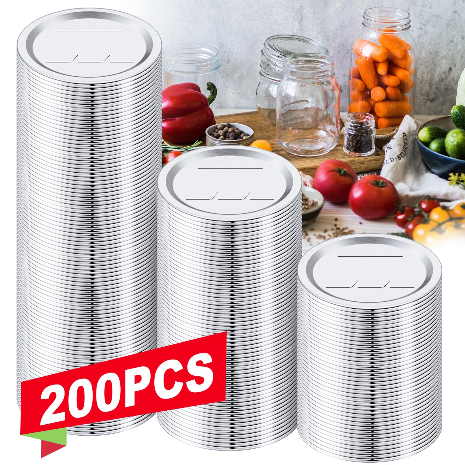 OCSOHO front view of 200-pack lids bundle showing count and branding, reliable backup supply