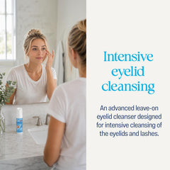 OCuSOFT Lid Scrub PLUS white foam texture close-up demonstrating mild, non-irritating lather