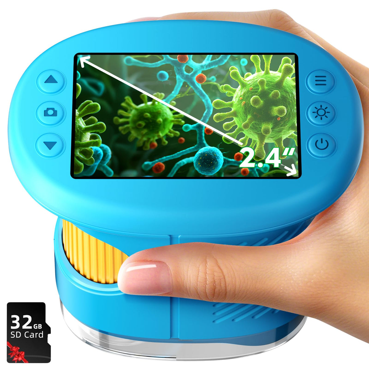 Odatay front view handheld microscope showing compact design and easy grip