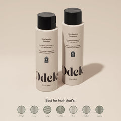 Odele shampoo dispensing into palm, showing mild lather and gentleness