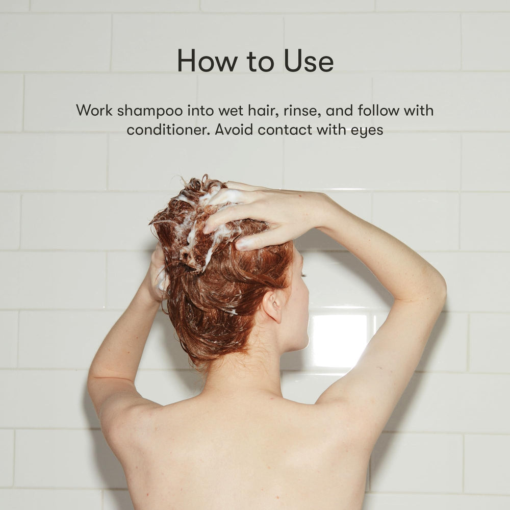Odele shampoo in hand with light suds, illustrating sensitive scalp comfort