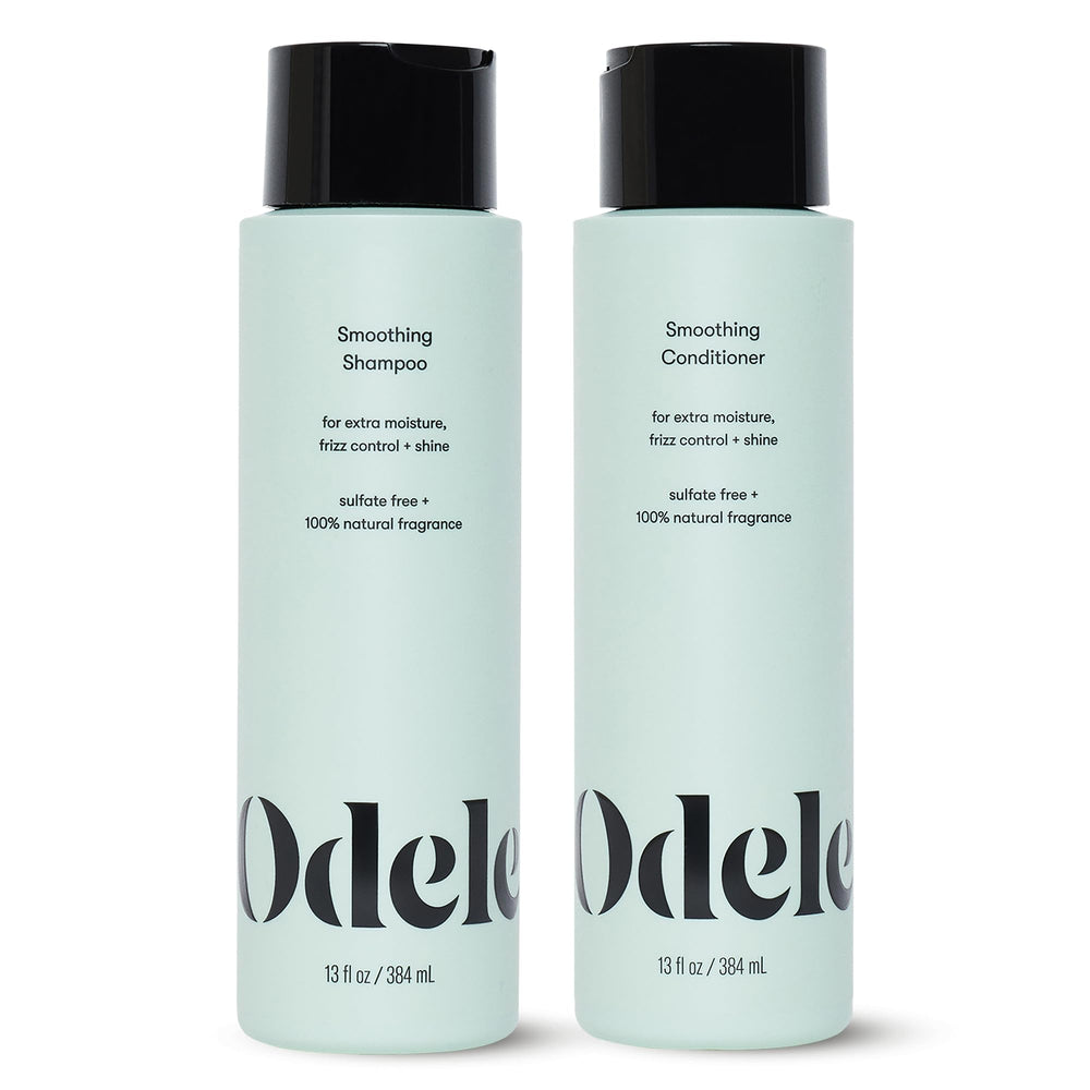 Odele front packaging showing shampoo and conditioner for easy identification and trust
