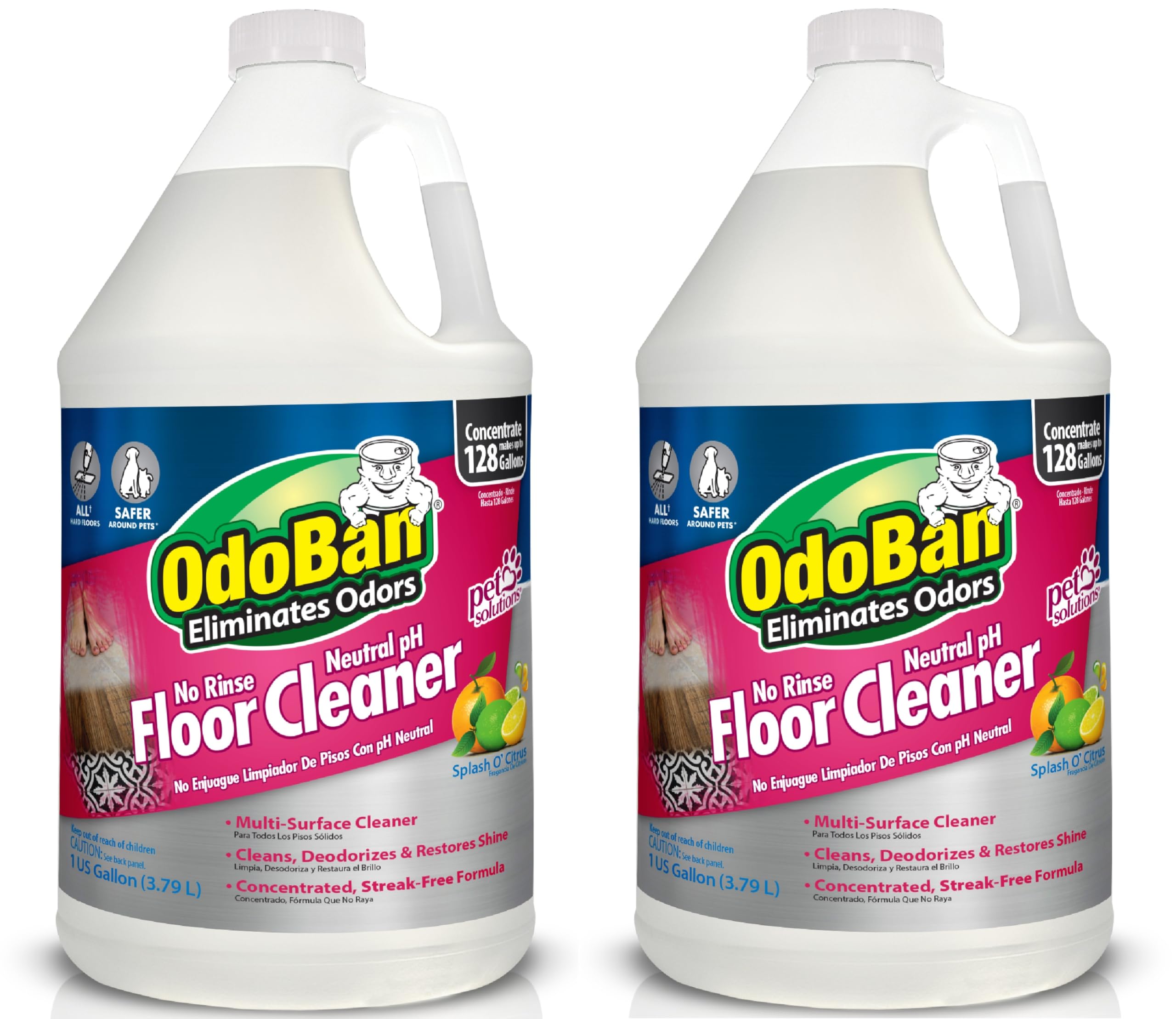 OdoBan concentrate front label shows product name and benefits for powerful cleaning