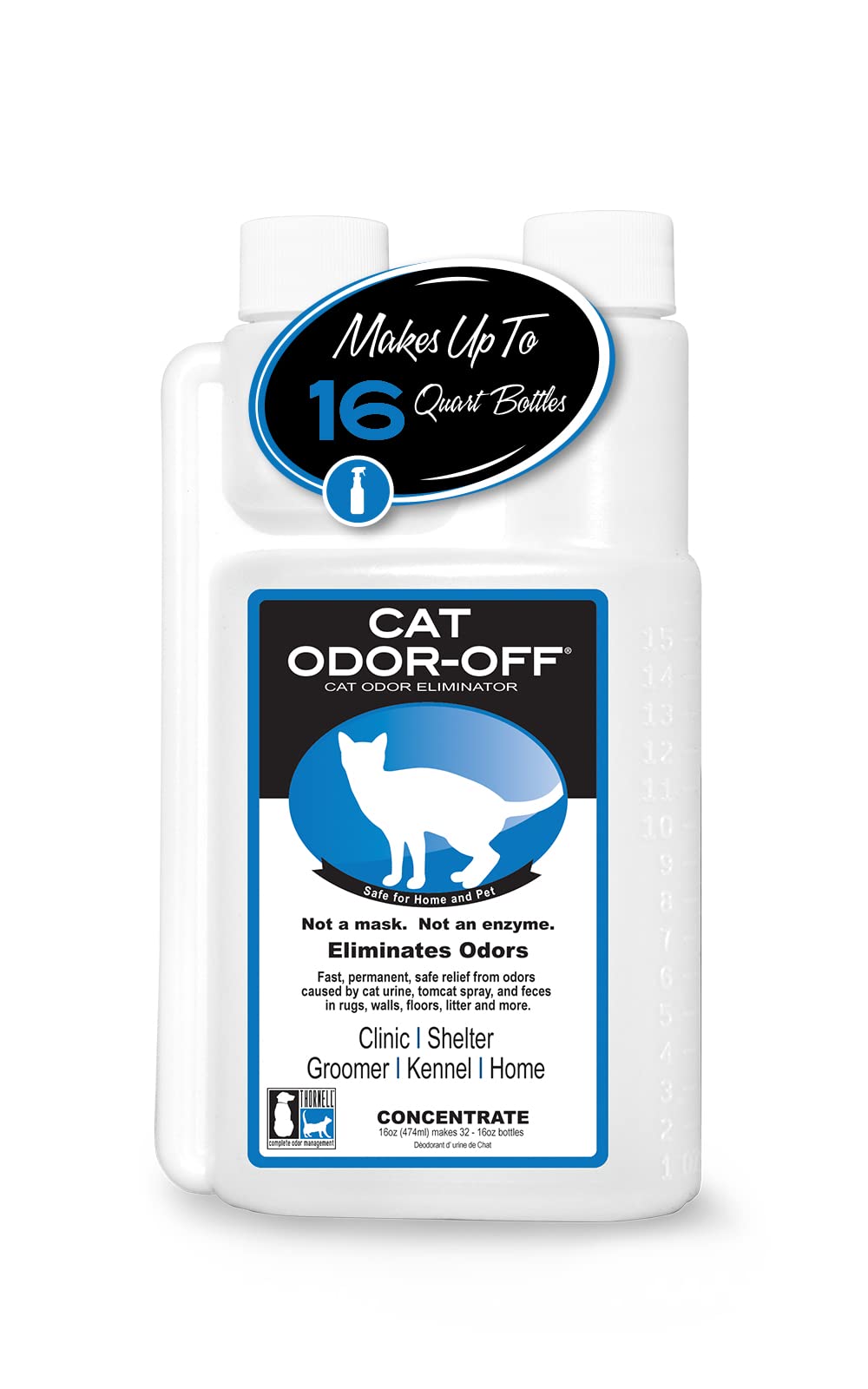 Odorcide front label 16 oz bottle showing professional pet odor remover benefit