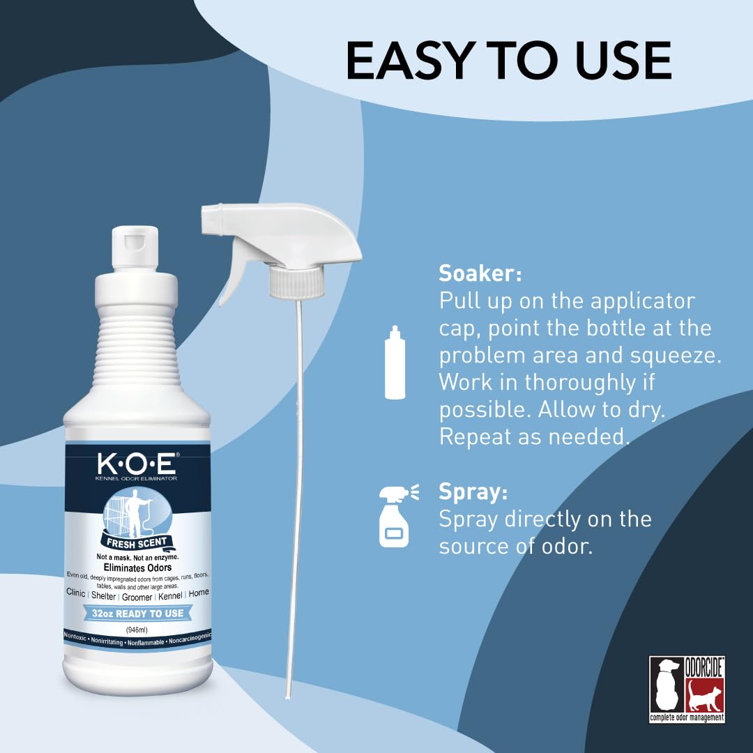 Odorcide KOE label close-up highlighting fresh scent and non-enzymatic formula benefits