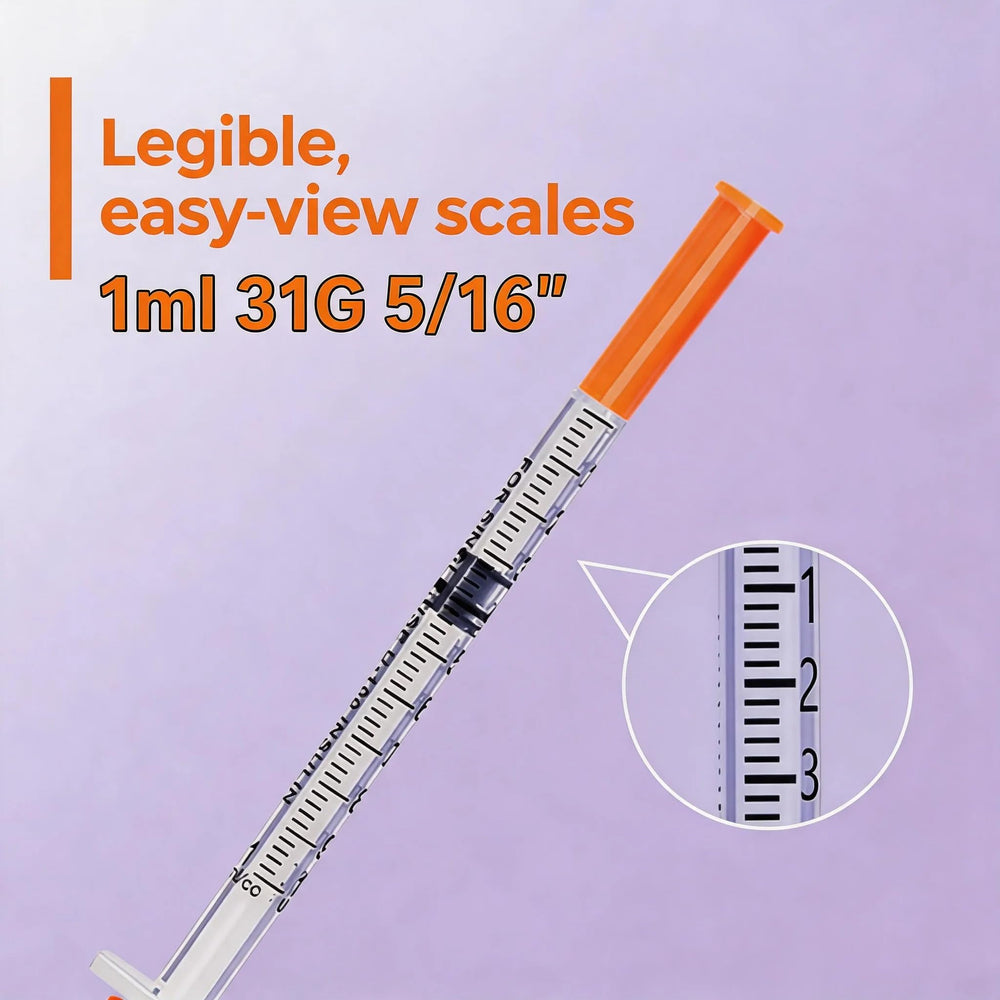Oenfeng close-up of 31G needle and hub highlighting secure connection and drip prevention