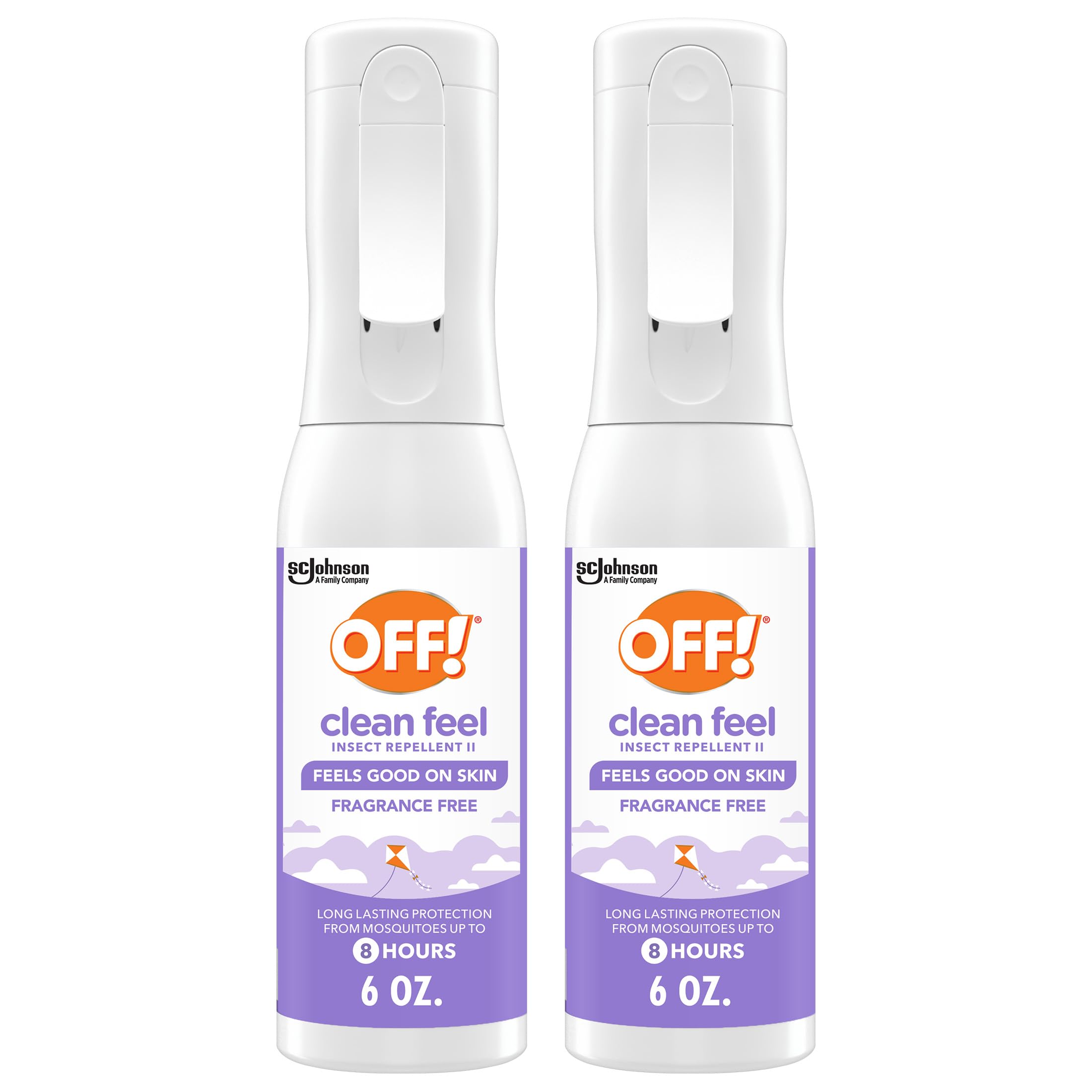 OFF! Clean Feel front packaging showing 6 oz bottle and benefits