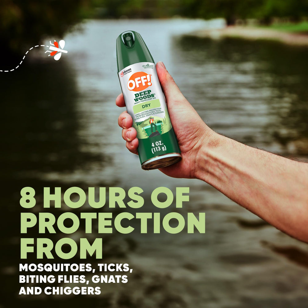 OFF! Deep Woods aerosol nozzle detail illustrating an easy-control spray
