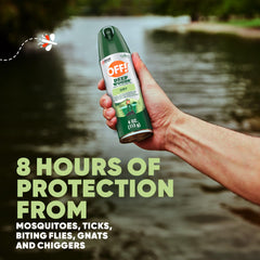 OFF! Deep Woods aerosol nozzle detail illustrating an easy-control spray