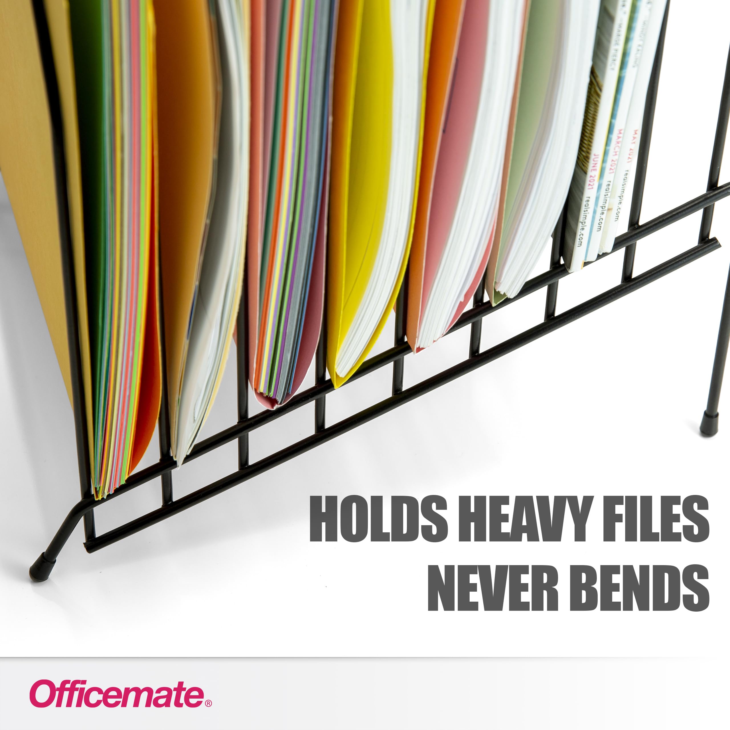 Officemate in use with file folders and legal documents for quick access