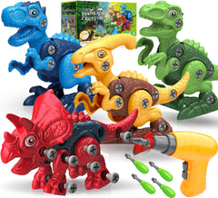 Officygnet front packaging showing four dinosaur models and tools for quick gift choice
