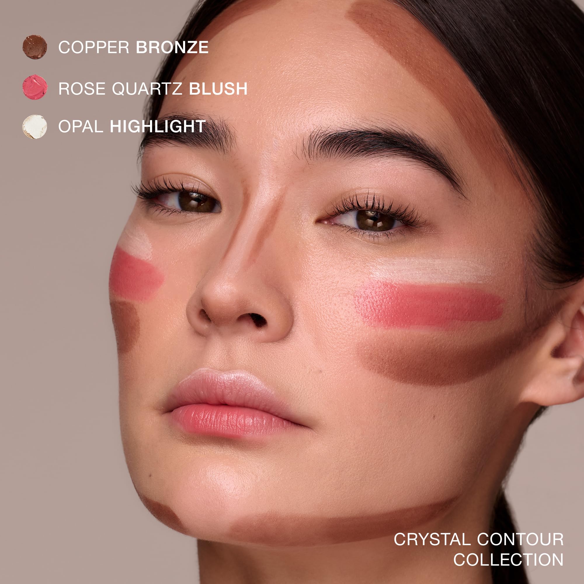 Ogee blush stick applied to cheek demonstrating buildable, blendable color