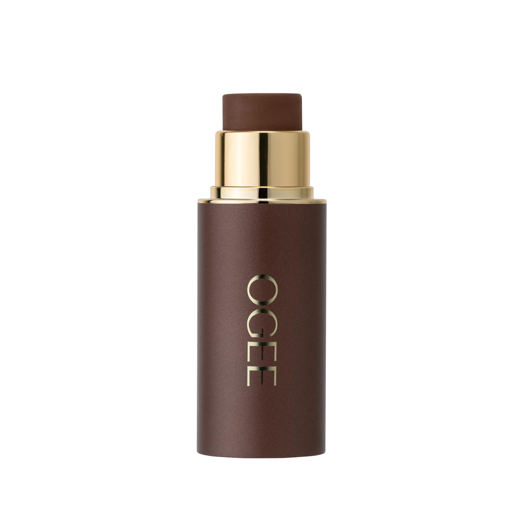 Ogee face stick front view showing copper shade and compact design for travel