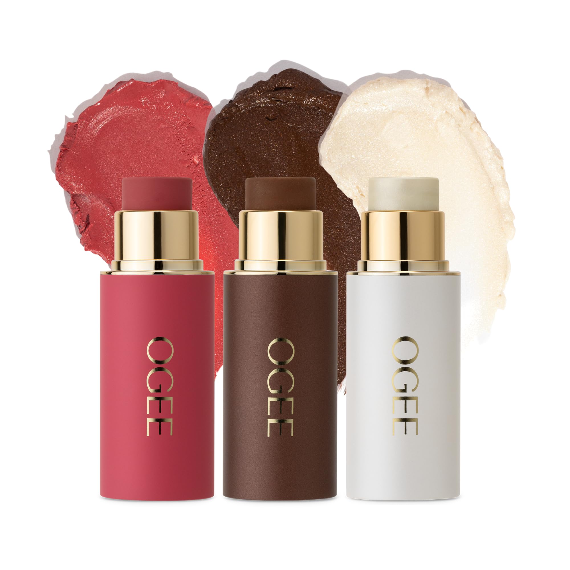 Ogee trio front packaging showing three sticks, convenient travel-ready kit