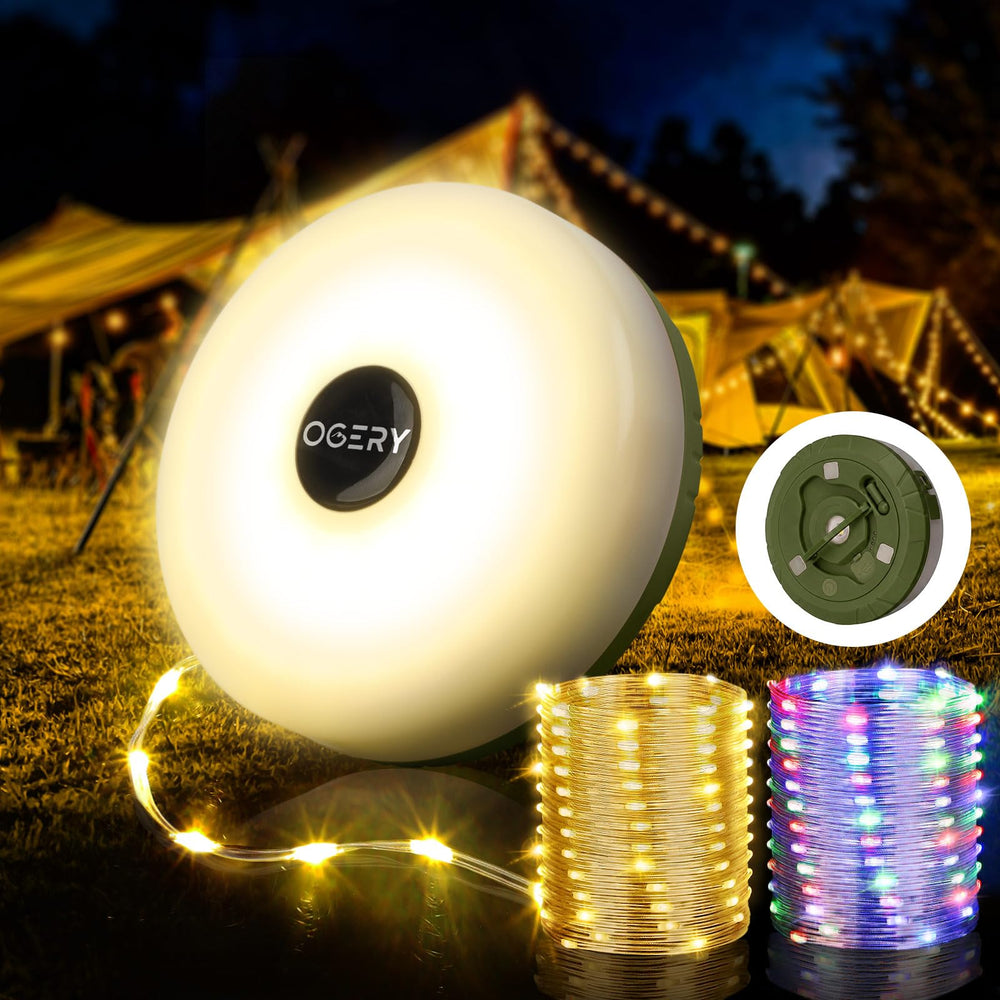 OGERY front packaging showing 4‑in‑1 camping light features and portability benefit