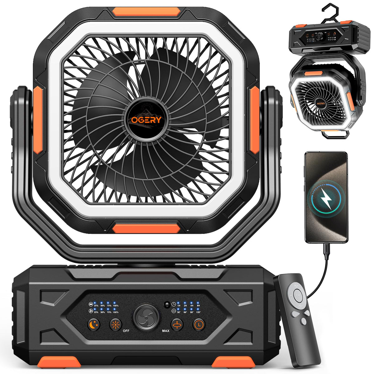 OGERY front view with remote showing user convenience